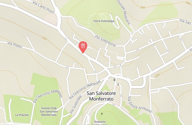 Una mappa che mostra la posizione dell'Osteria del Monferrato.